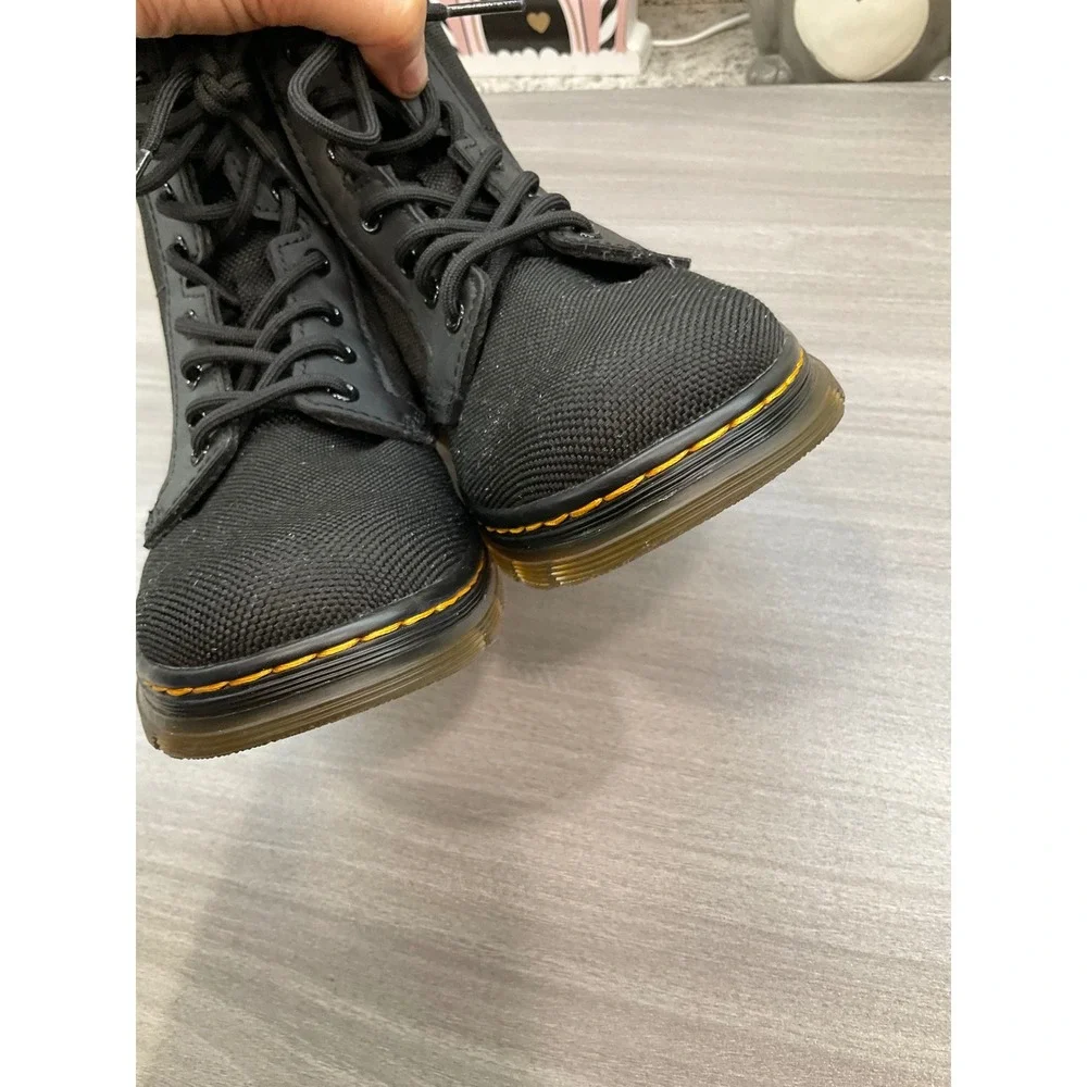 KIDS DR MARTENS‎ COMBS LACE UP FASHION BOOTS SIDE ZIP BLACK